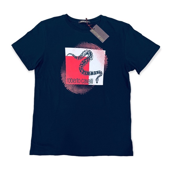 Roberto Cavalli Italy Designer Nora Snake Graphic T-Shirt - Picture 1 of 5